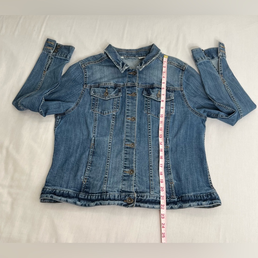 Liz Claiborne Denim blue Womens Jacket X Large Button Front Pockets - Picture 3 of 9